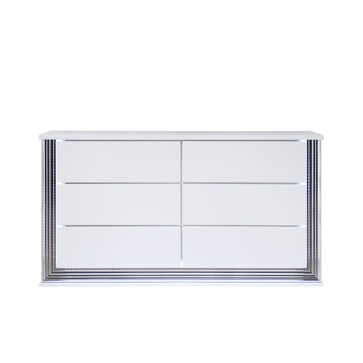 Moon - Smooth Dresser With LED - White