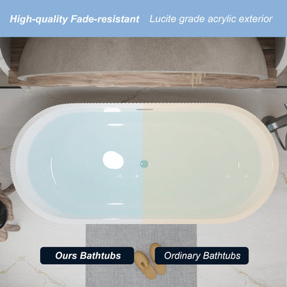 59" Linear Acrylic Freestanding Soaker Bathtub