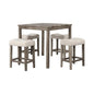 Transitional Counter Dining Set With 4 Tufted Stools
