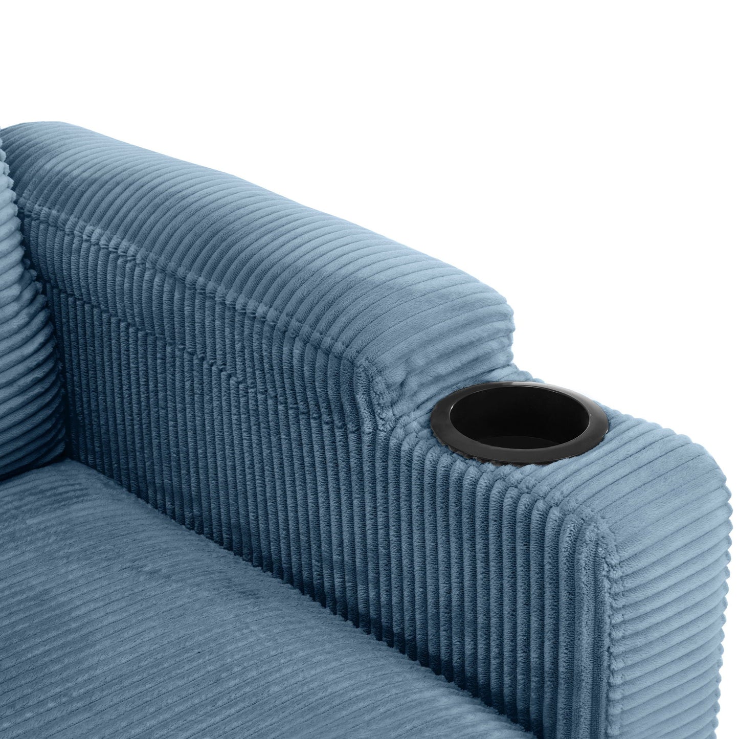 Sleeper Sofa Loveseat Sofa With Full Size Mattress, 2 USB Ports, 2 Cup Holders, 2 Side Pockets And Phone Holder