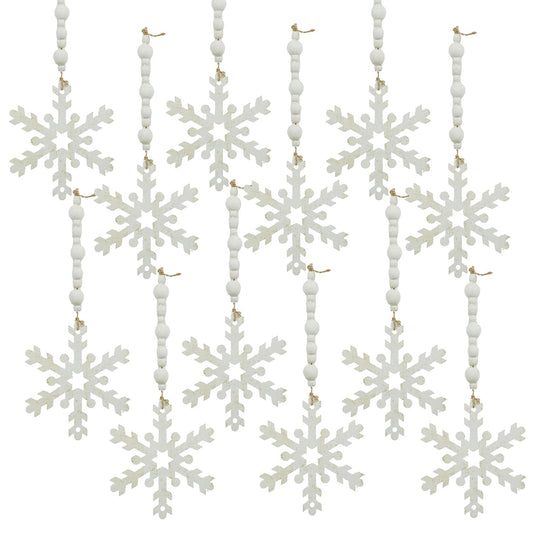 9.8x4.7" Snowflake Ornament Set of 12