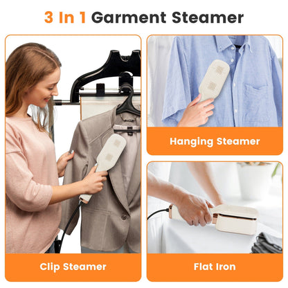 Steam Iron Press 3 In 1 Travel Steamer For Clothes With 180¡ Flip Head Portable Handheld Flat Iron 1000W Wrinkles Remover Wet And Dry Ironing Garment