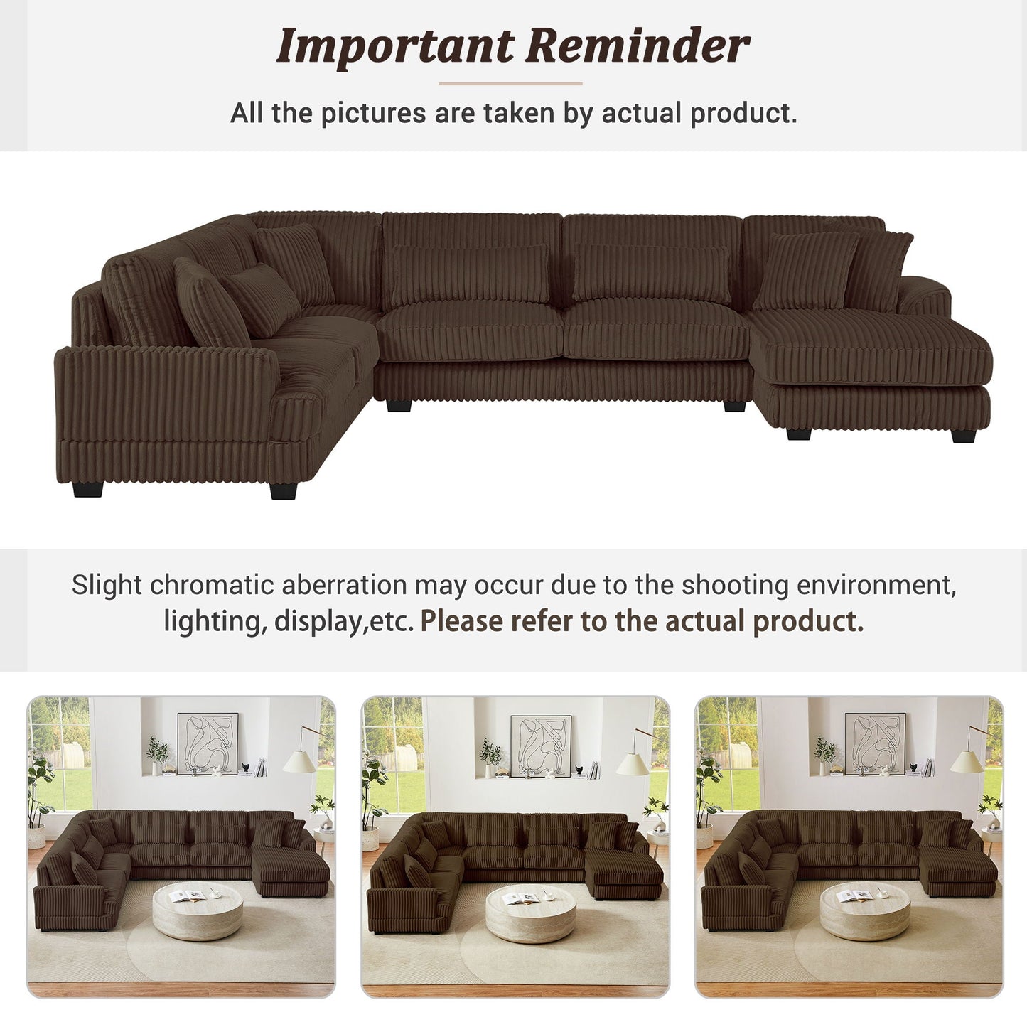 Oversized Sectional Sofa U - Shaped Sofa Couch Modern Sofa Upholstered In Soft With A Chaise Lounge For Living Room