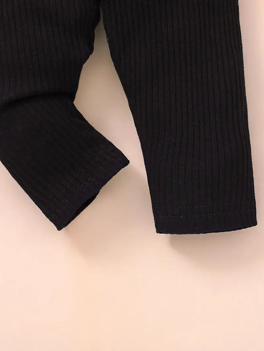 3pcs Baby Girls Solid Ribbed Cotton Leggings Set - # BAAA1B1910002