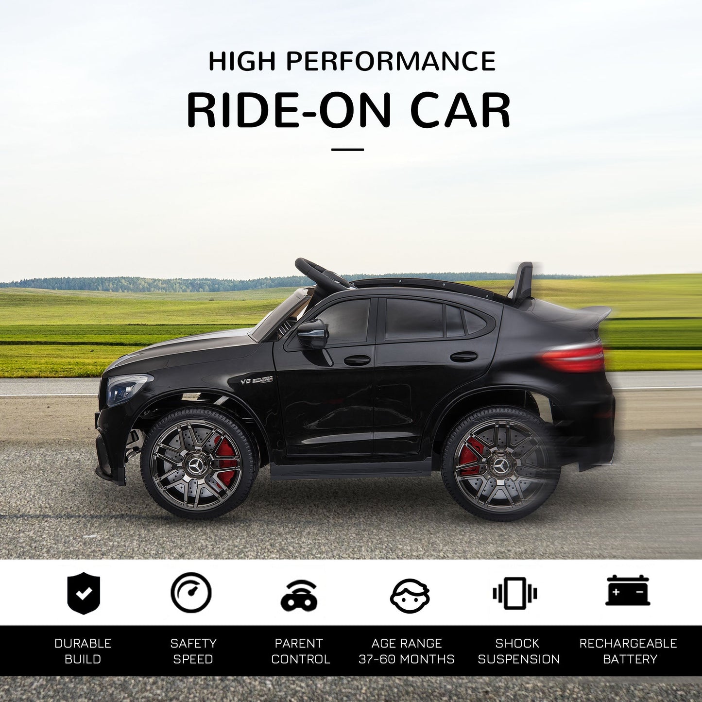 Mercedez-Benz 12V Kids Ride-On Car with Remote Control, Music, and Lights - A Premium Driving Experience for Young Ones
