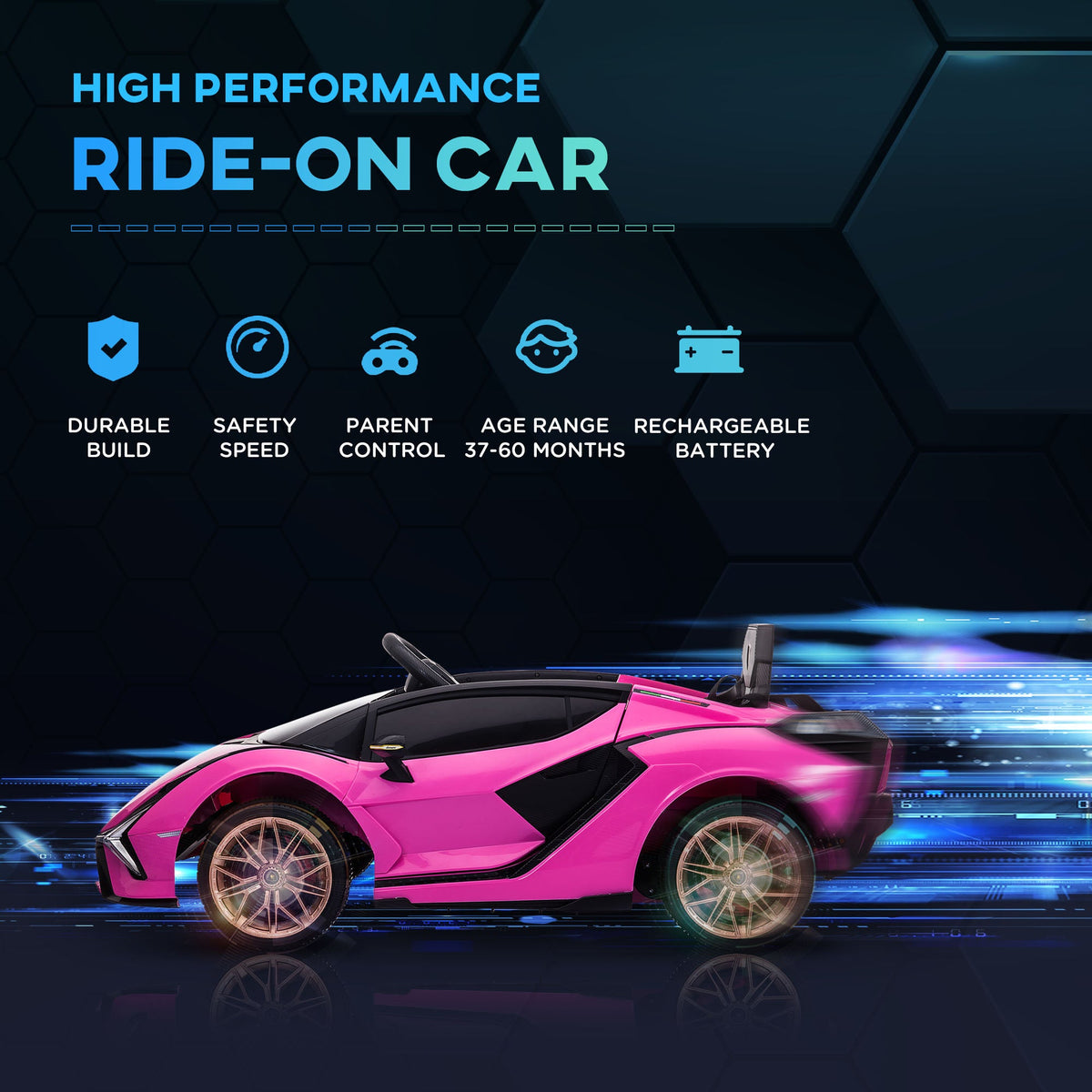 Lamborghini SIAN 12V Kids Electric Ride On Car Toy with Remote Control