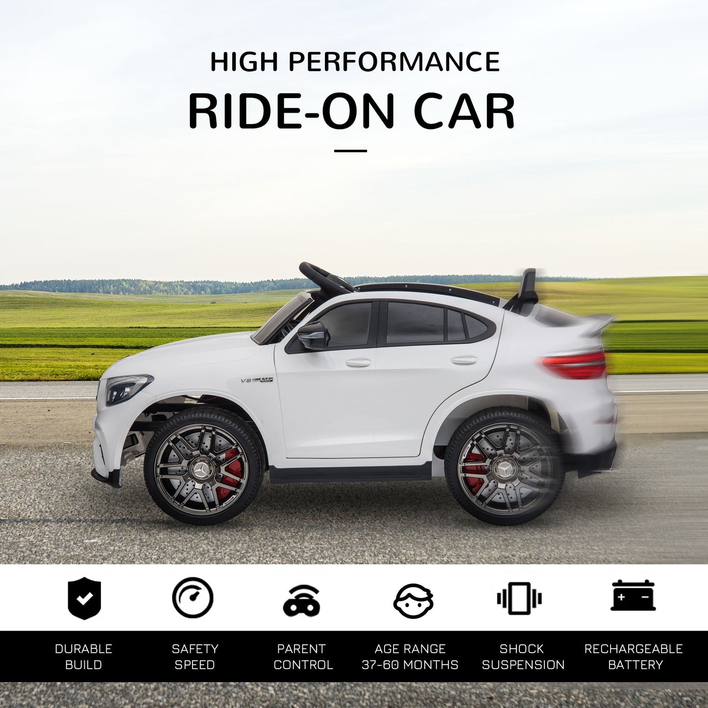 Mercedez-Benz 12V Kids Ride-On Car with Remote Control, Music, and Lights - A Premium Driving Experience for Young Ones