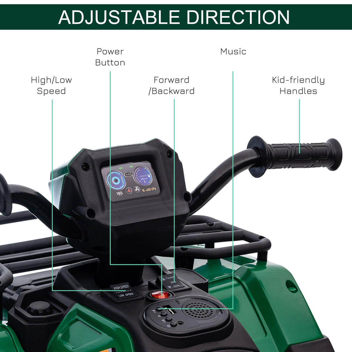 12V Kids ATV with Music, Headlights, and Forward/Backward Function - A Fun Ride for Young Adventurers!