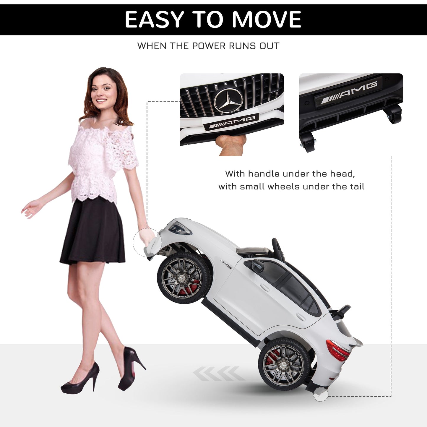 Mercedez-Benz 12V Kids Ride-On Car with Remote Control, Music, and Lights - A Premium Driving Experience for Young Ones
