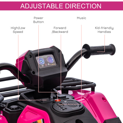 12V Kids ATV with Music, Headlights, and Forward/Backward Function - A Fun Ride for Young Adventurers!