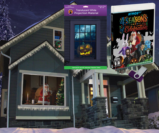 AtmosFX Halloween Digital Decoration USB - 4 Seasons + 48" x 72" Projection Screen