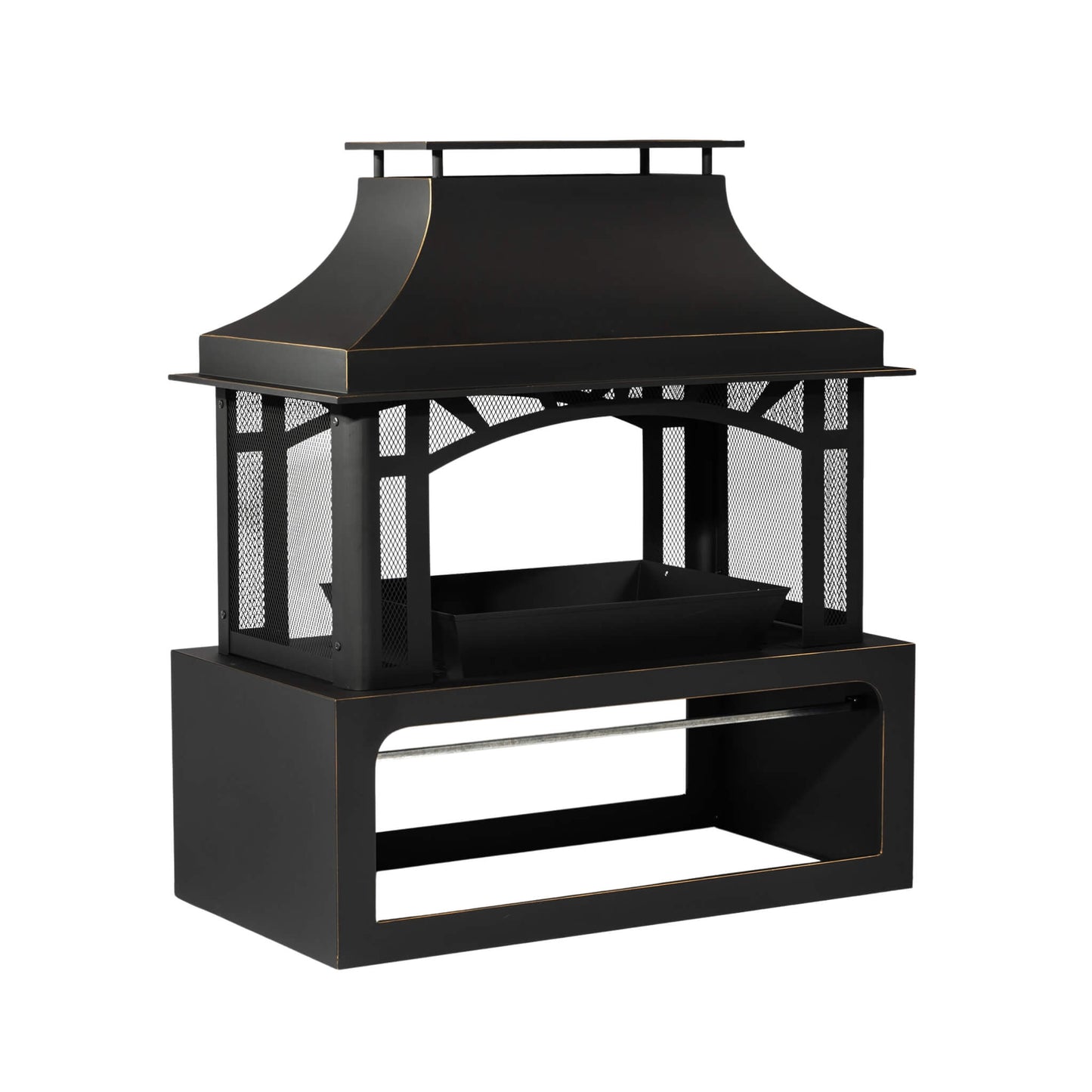 Alora 40-Inch Outdoor Steel Wood-Burning Backyard Fireplace Fire Pit (SAK45758)