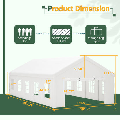 16x32 FT Party Tent with Removable Sidewalls