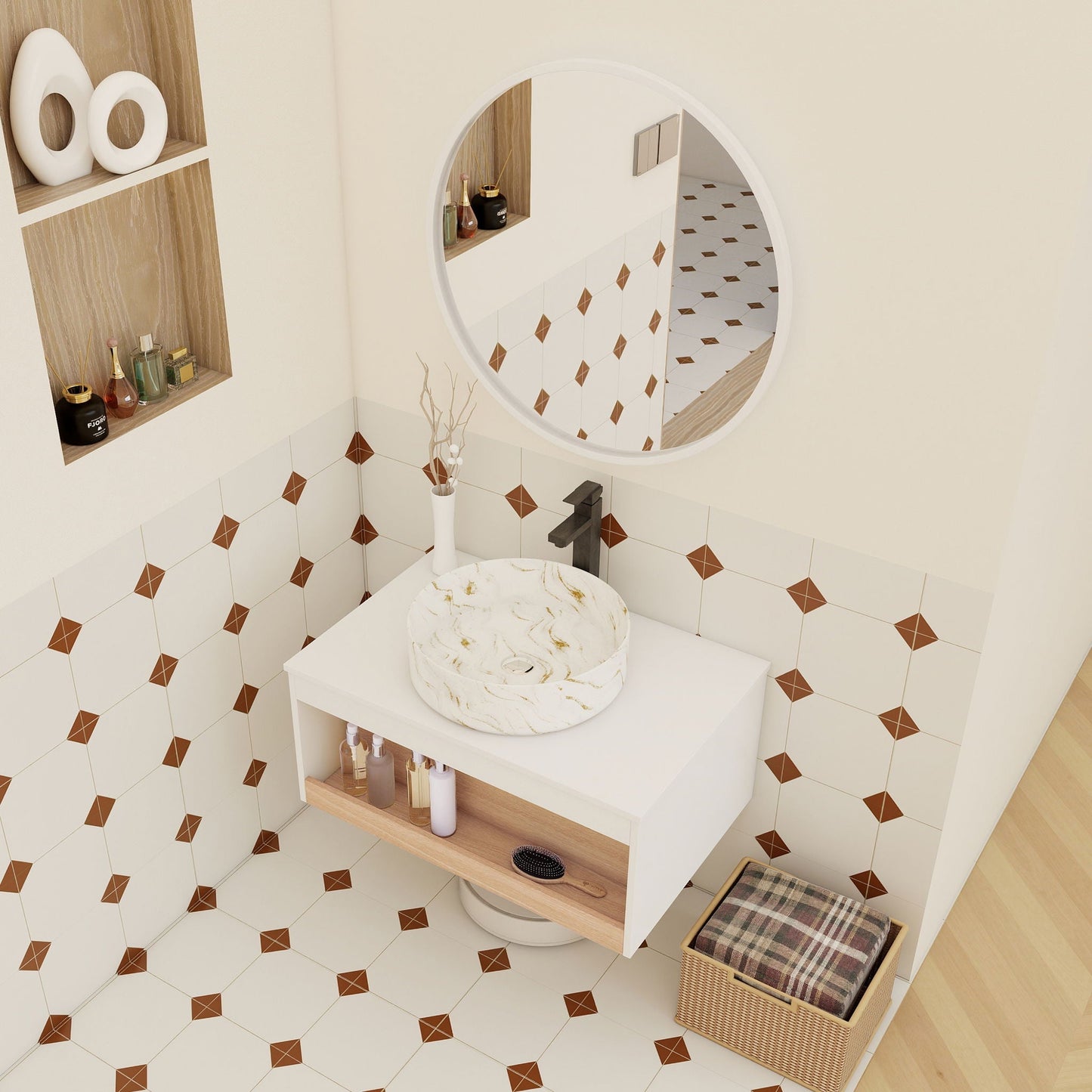 Floating Bathroom Vanity With Vessel Sink
