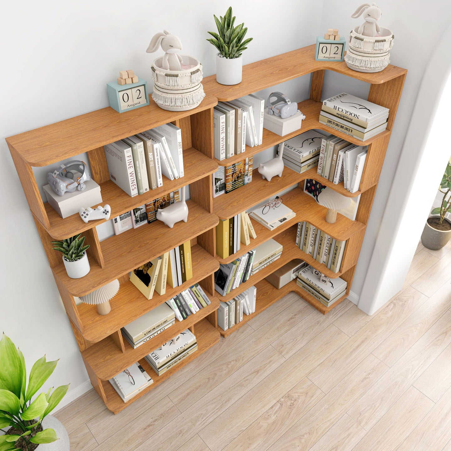 L-Shaped Design Corner Bookshelf