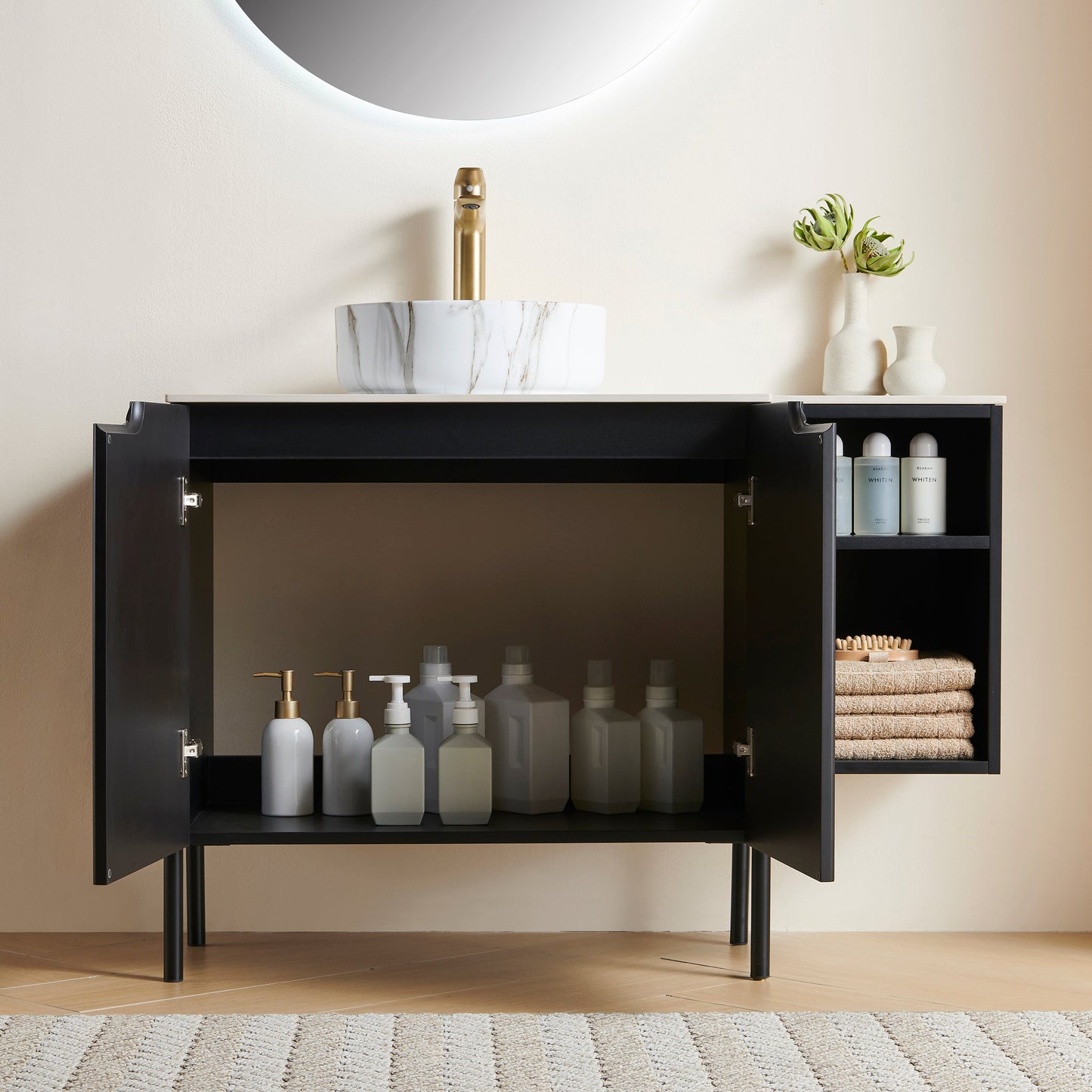Turio 42" Bathroom Freestanding and Wall Mounted Storage Cabinet