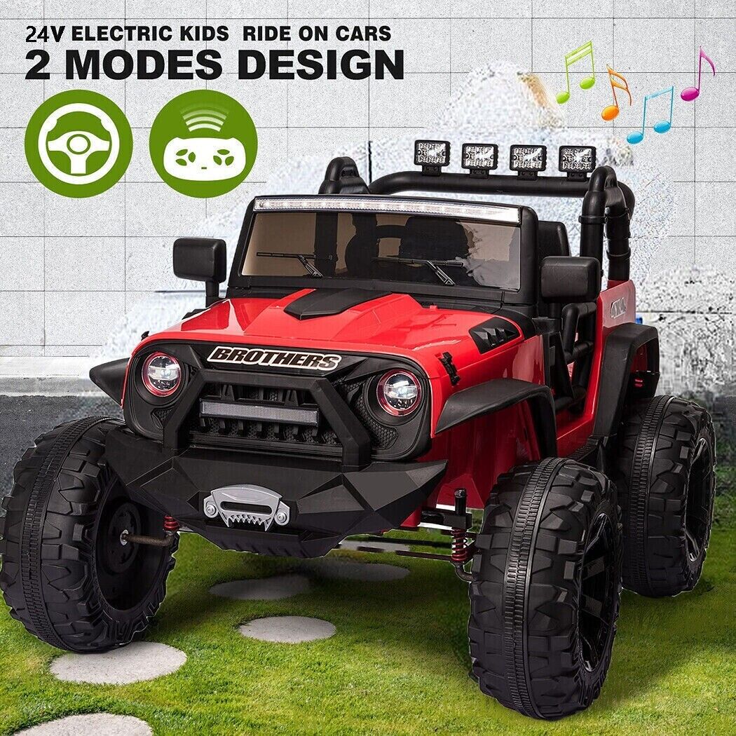 400W Kids Electric Car JEEP with Remote Control - 24V 9Ah Battery - Red