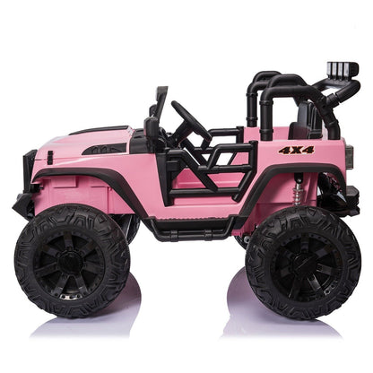 400W Electric Ride-On Jeep for Kids with Remote Control, LED Lights, and MP3 Player - Pink