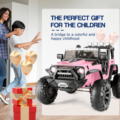 400W Electric Ride On Jeep for Kids with Remote Control, LED Lights, and MP3/USB