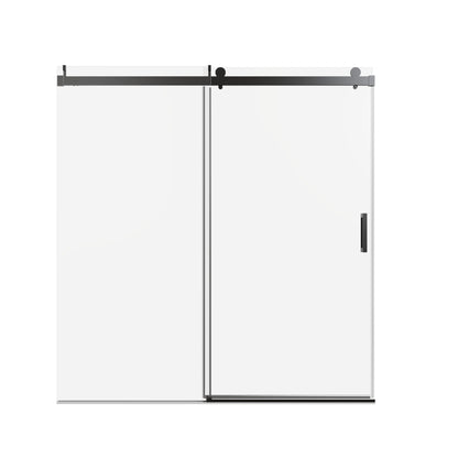 Frameless Sliding Shower Door With Soft- Close, 3 / 8" Tempered Glass