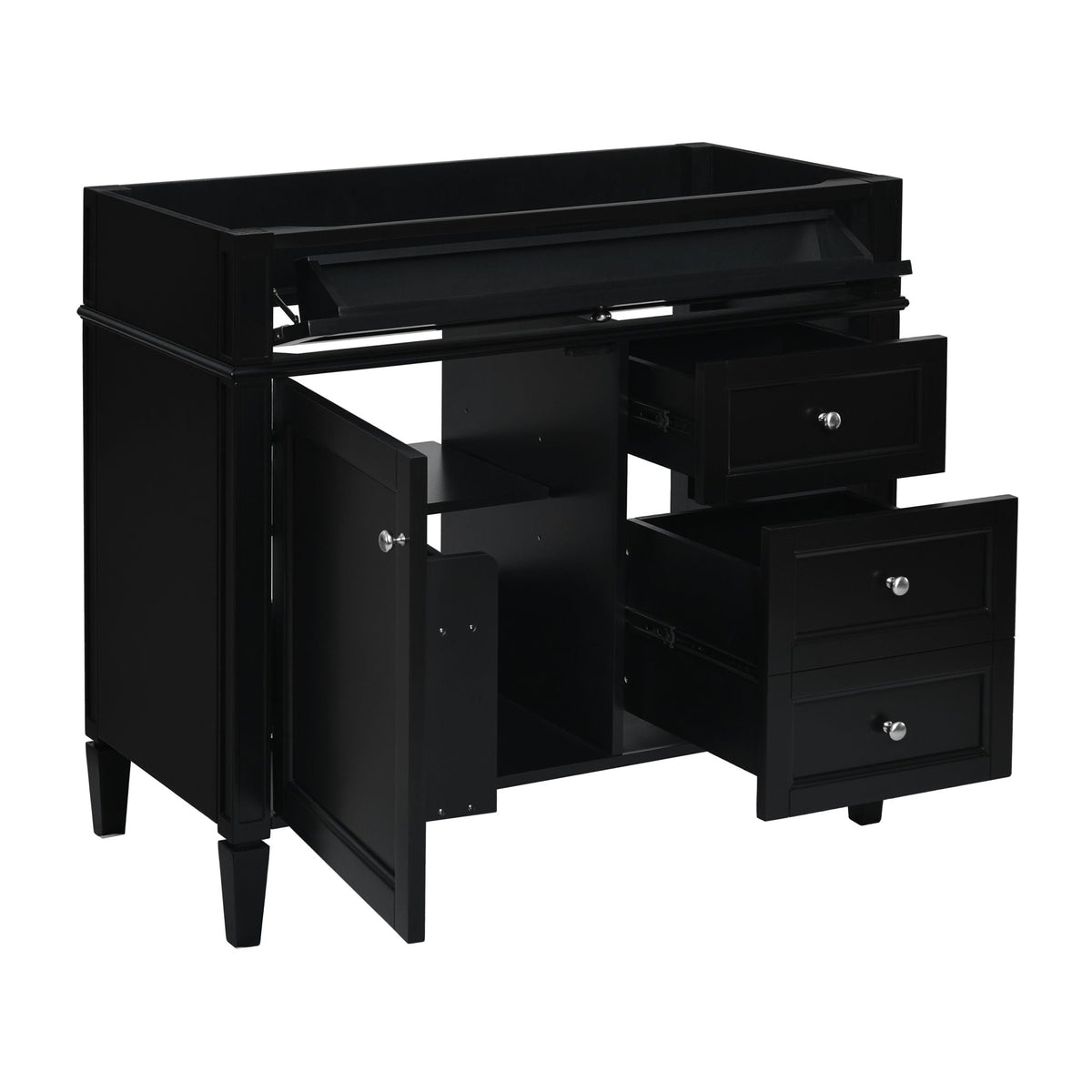 Bathroom Vanity With 2 Drawers And Tip-Out Drawer, Storage Cabinet