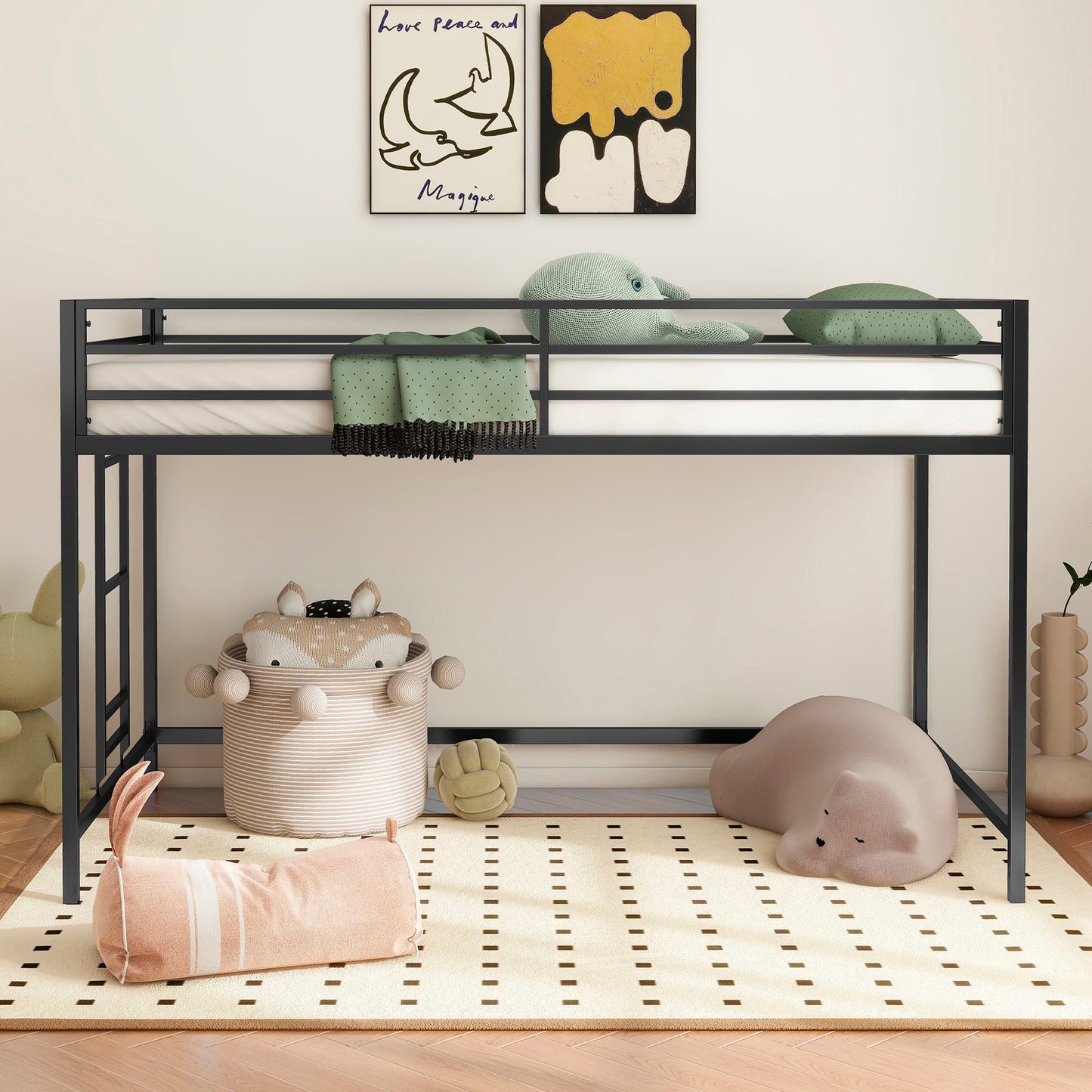 Adam - Twin Loft Bunk - Black