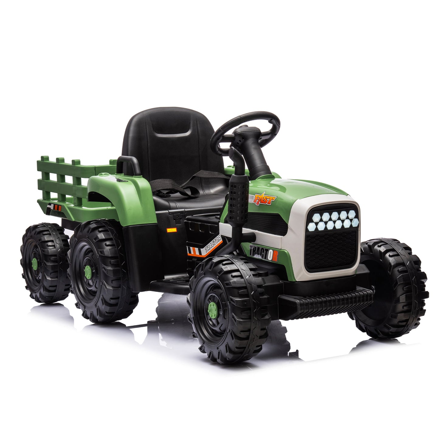 Ride On Tractor With Trailer - 24V Battery Powered Electric Tractor Toy