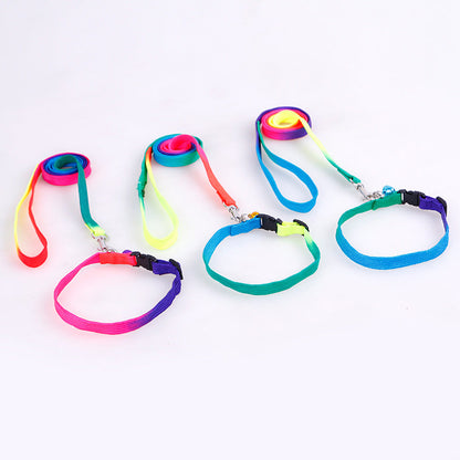 Round rainbow color cat leash dog chain