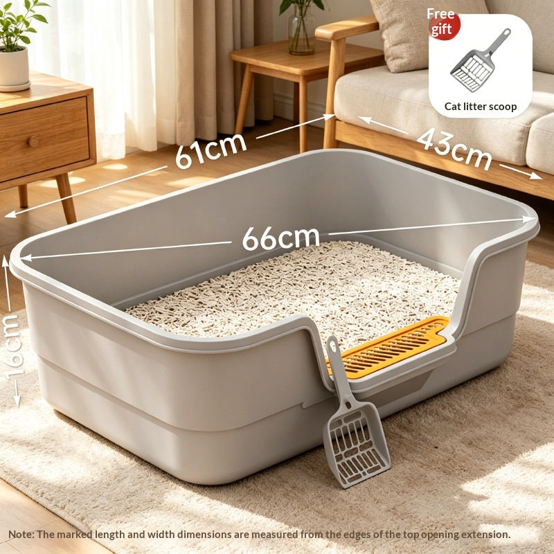 Semi-Enclosed Anti-Splash Cat Litter Box