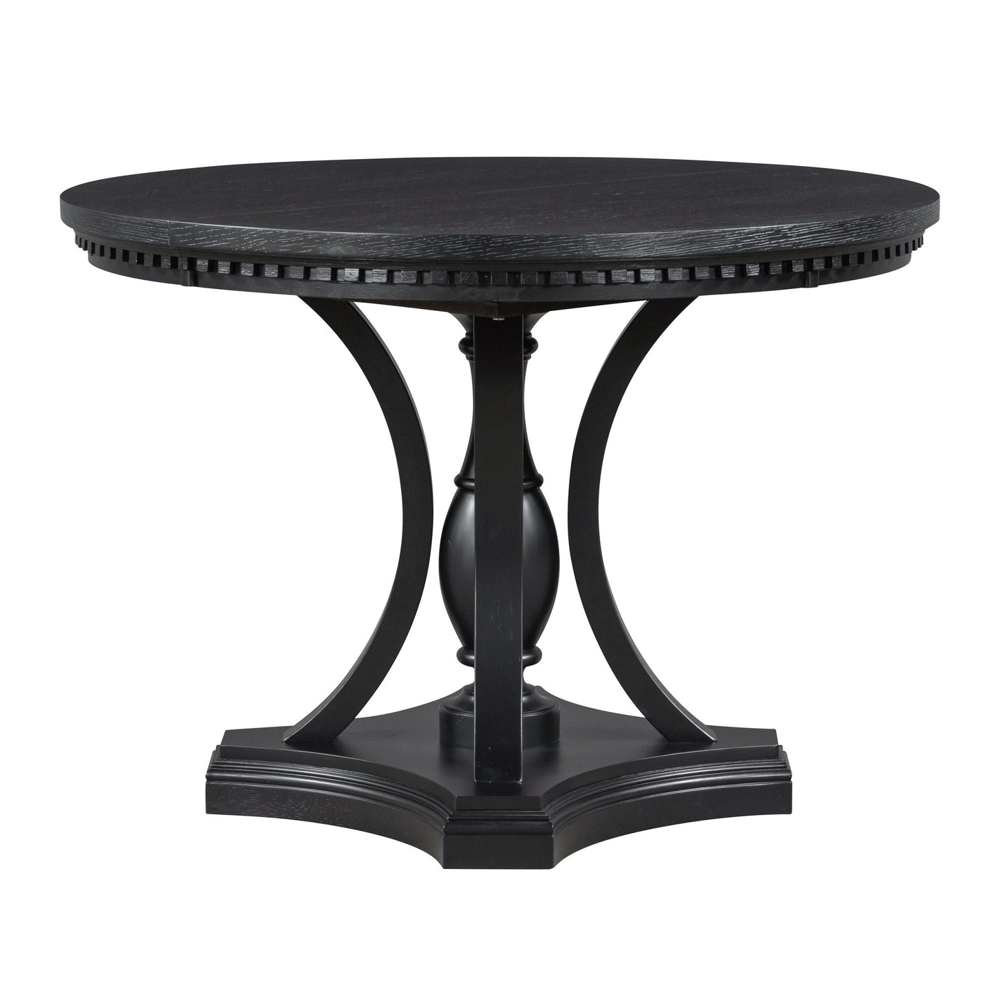 5 Piece Dining Set Extendable Round Table And 4 Chairs - Black / Oak