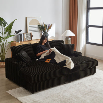 3 Seater Sofa With 2 Ottomans For Living Room