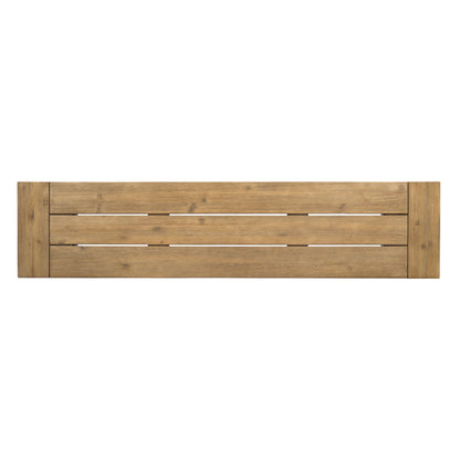 Outdoor Bench With Slat Panel Design And Acacia Wood Frame