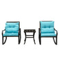 Metal 2-Person Outdoor Patio Rocking Seating Group with Cushions