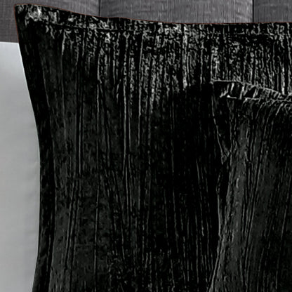 Turin 7 Piece Black Crinkle Velvet Comforter Set