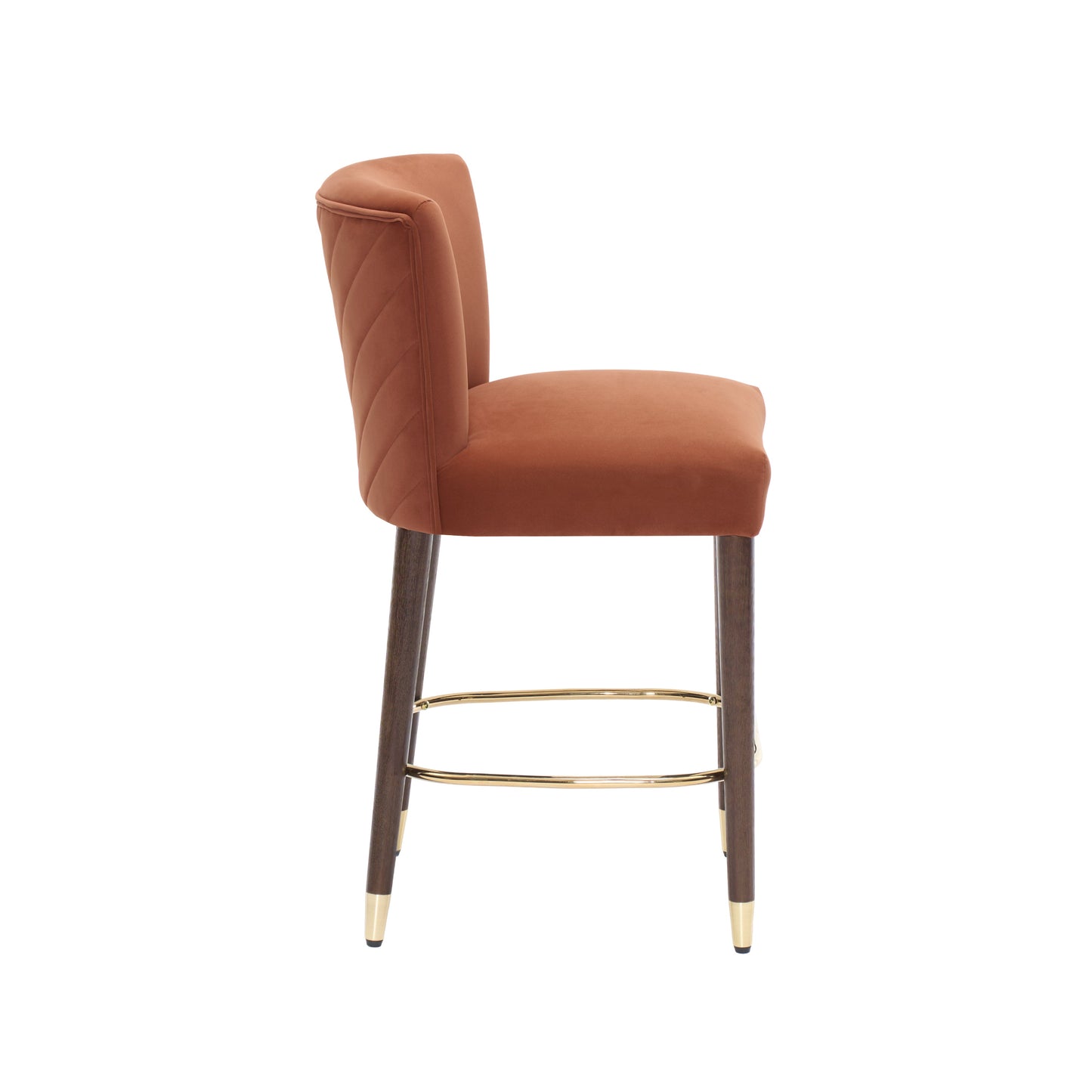 27-Inch Modern Counter Stool with Fabric Seat and Footrest