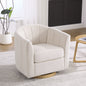 Upholstered Chenille Swivel Barrel Chair