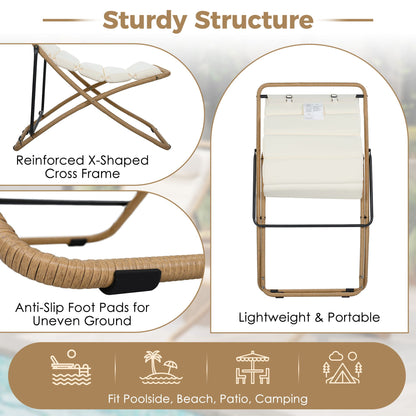 Outdoor Folding Chair With Adjustable Backrest (Set of 2)