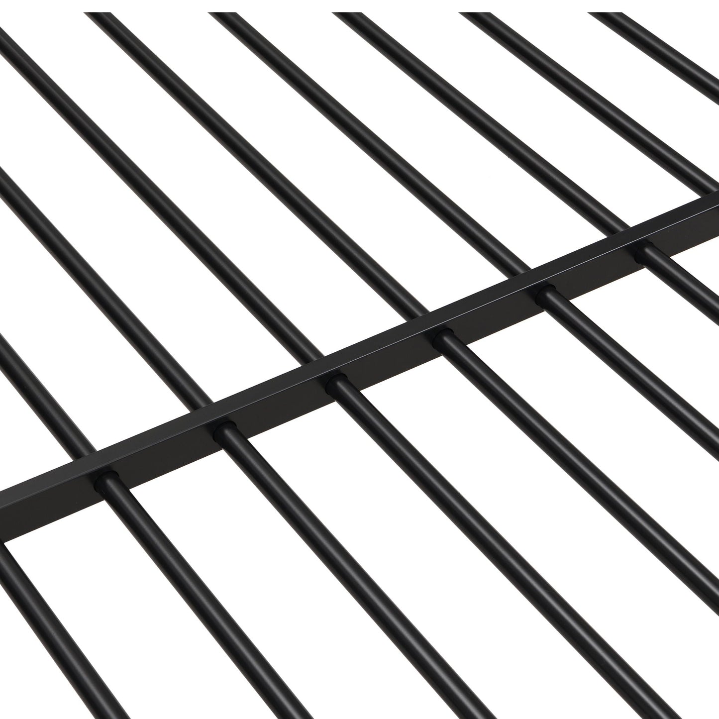 Modern Metal Bunk Bed, Full Over Full, No Box Spring Needed - Black