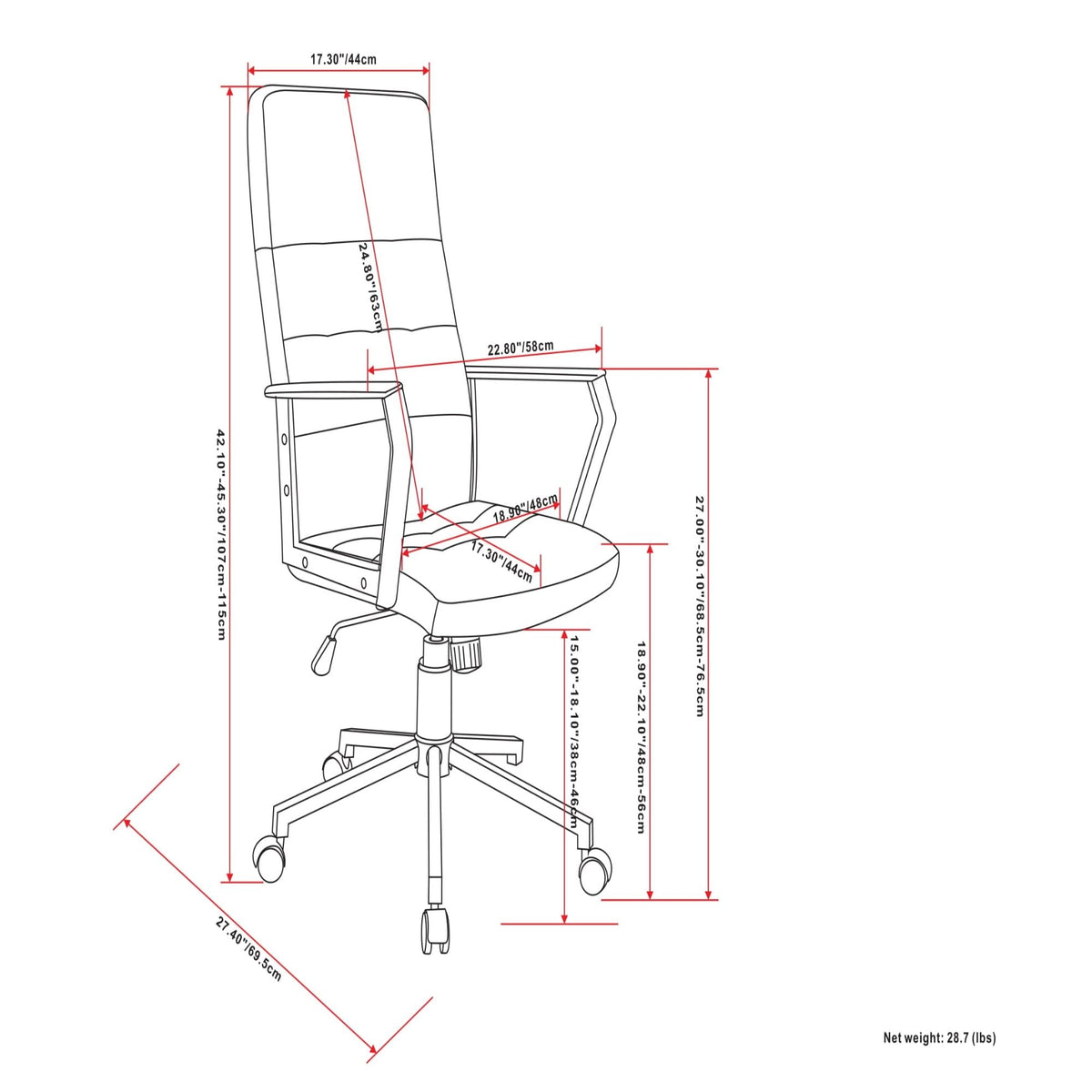 Foley - Swivel Office Chair - Distressed Blue