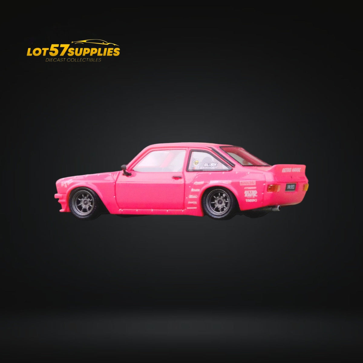 INNO64 Ford Escort MK2 Pandem "Emotion" Retro Havoc Pink 1:64