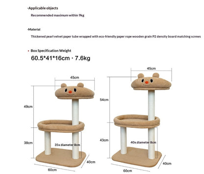 TOOCAT Butter Little Panda Climbing Frame All-in-One Catnip Toy Cat Bed Scratch-Resistant Paper Rope Dust-Free Cat Scratching Post