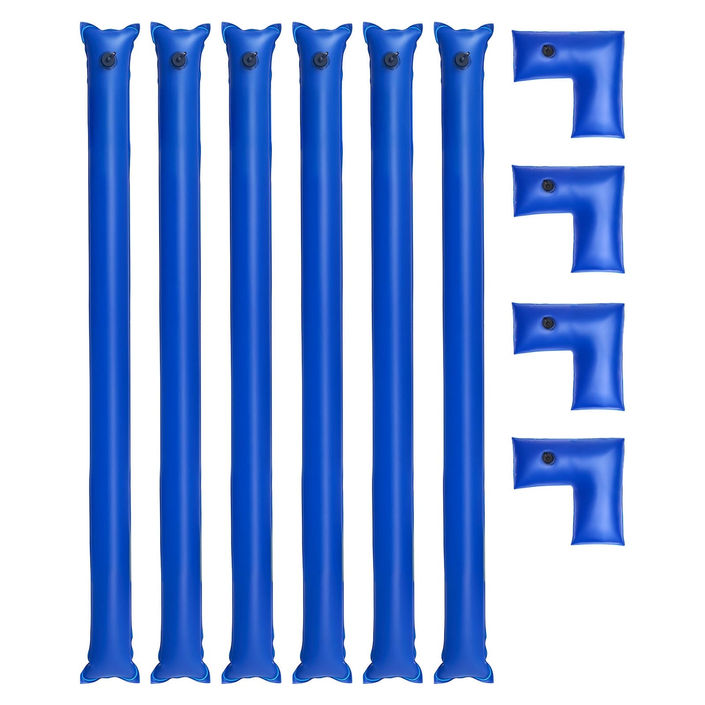 26 Gauge 6-Pack 4ft Single Chamber Pool Cover Water Bags with 4 Corner Water Tubes