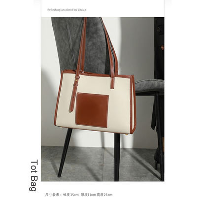 Women tote bag trendy fashion simple large capacity ladies shoulder bag 8001