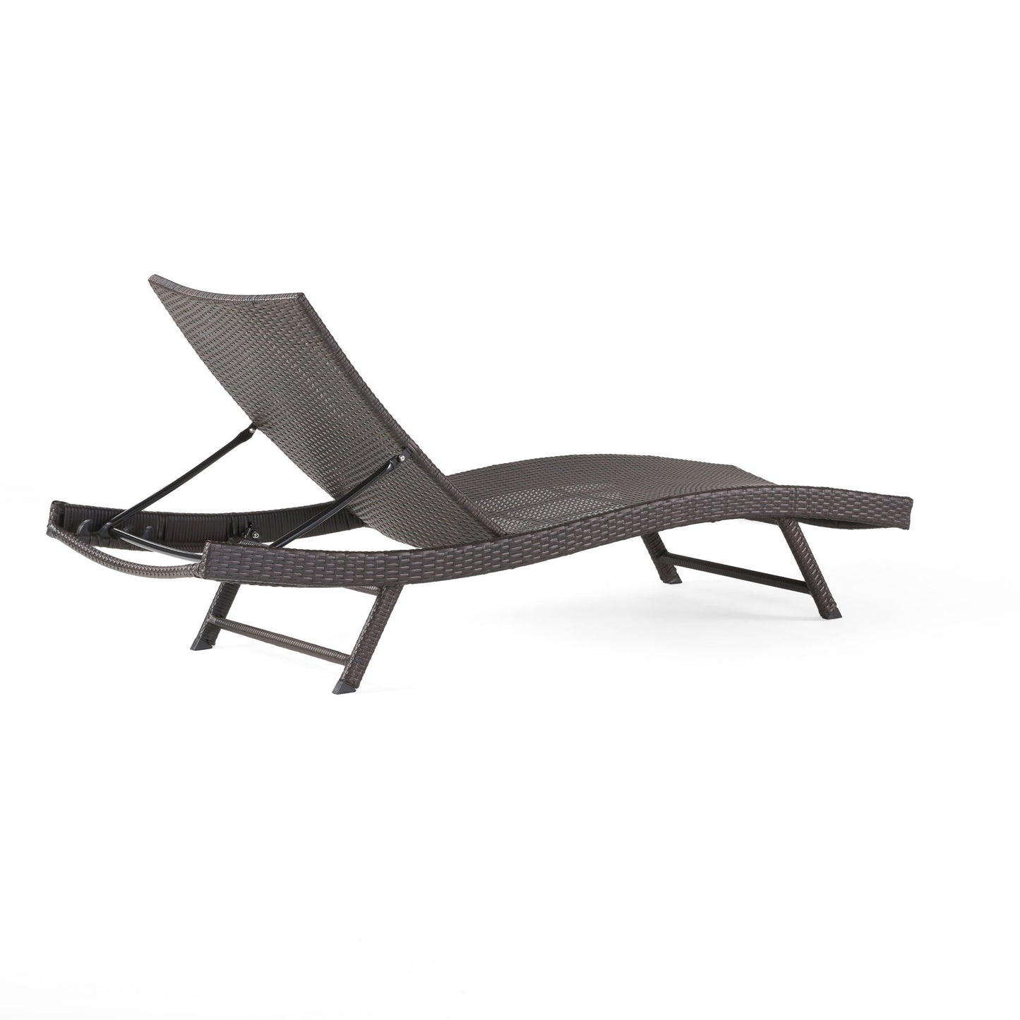 Kauai Modern Style PE Wicker Chaise Lounge - Brown Multi