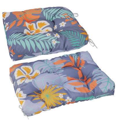 2Pcs Waterproof Rocking Chair Cushion Upper And Lower Back And Seat Sets with Non-Slip Ties Oxford Cloth Surface Polyester Filling Comfortable for Ind