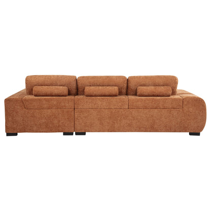 Octavia Upholstered Sectional Chaise Sofa Orange
