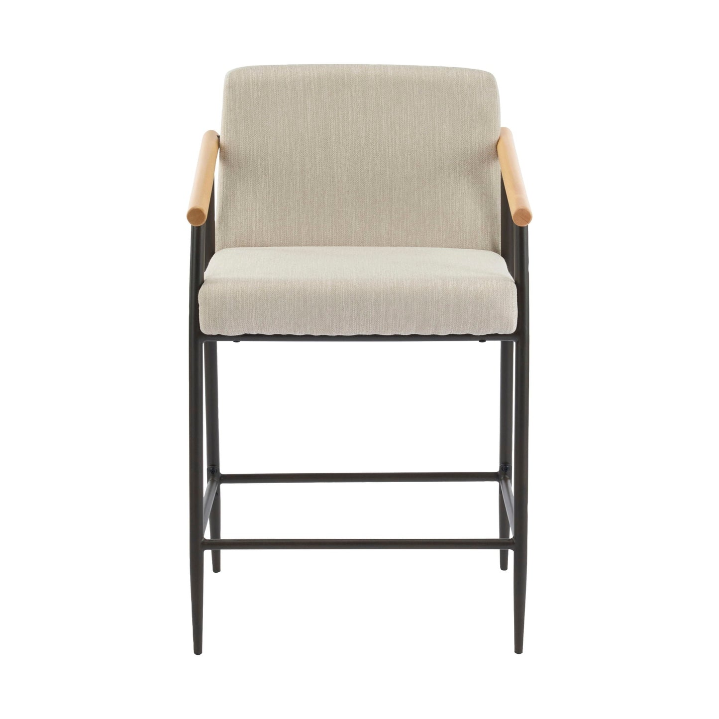 Mid Century Modern Counter Stool Set With Iron Frame