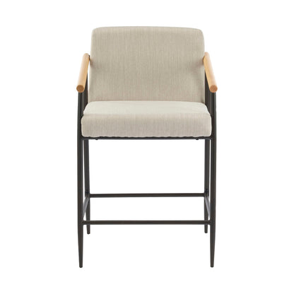 Mid Century Modern Counter Stool Set With Iron Frame