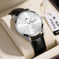 Men's Minimalist Watch With A Dual-calendar Leather Strap