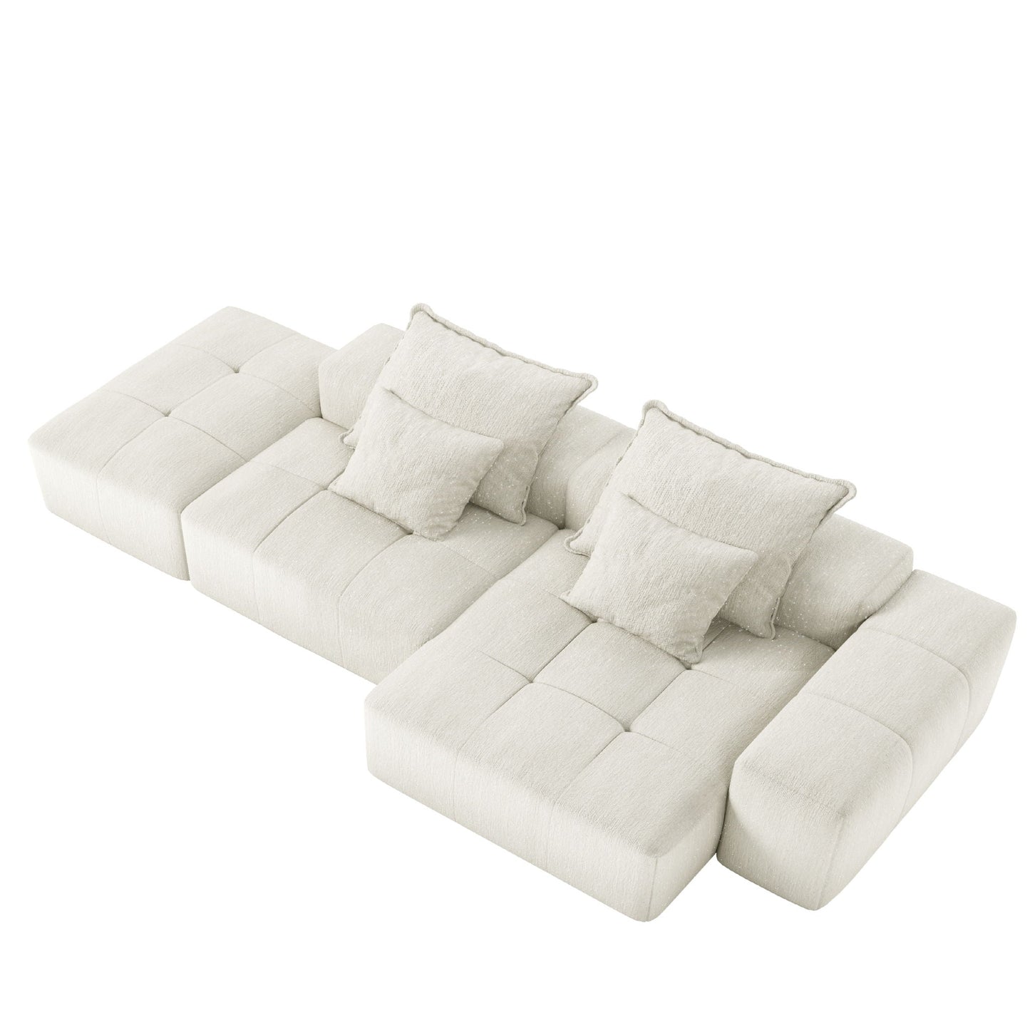Modern Oversized DIY Combination Modular Sectional Sofa With Pillows
